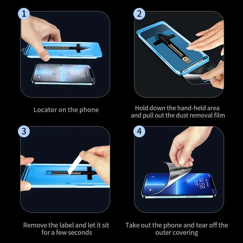 Apple iPhone Screen Protector16 15 Pro Max 14 Plus 13 12 11 XR XS Tempering Glass With Install Kit