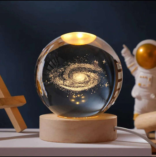 3D crystal Glowing Light Planets