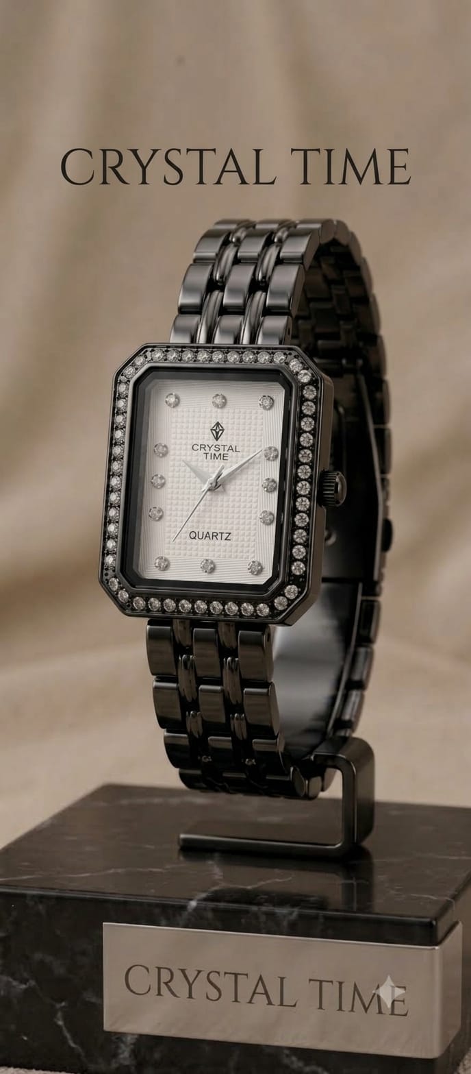 Crystal Time Ladies Square Watch