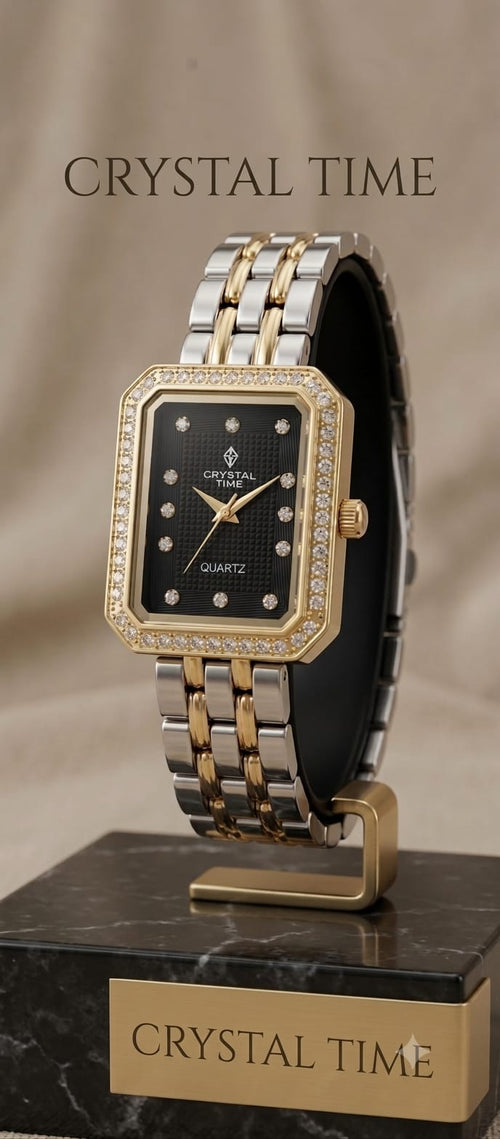 Crystal Time Ladies Square Watch