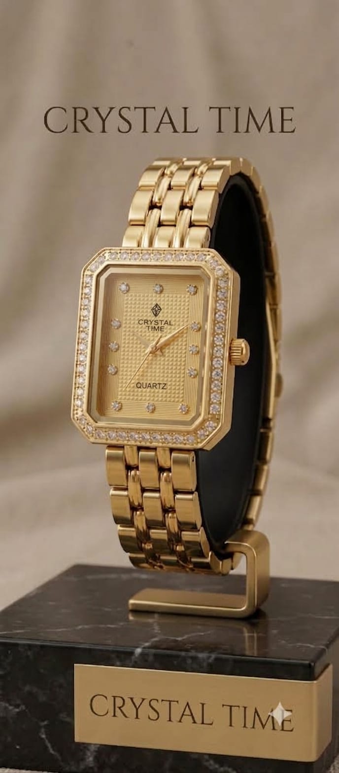 Crystal Time Ladies Square Watch